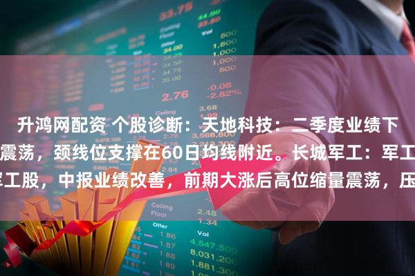 升鸿网配资 个股诊断：天地科技：二季度业绩下滑，股价回到低位平台震荡，颈线位支撑在60日均线附近。长城军工：军工股，中报业绩改善，前期大涨后高位缩量震荡，压力在70元附近（肖世金）