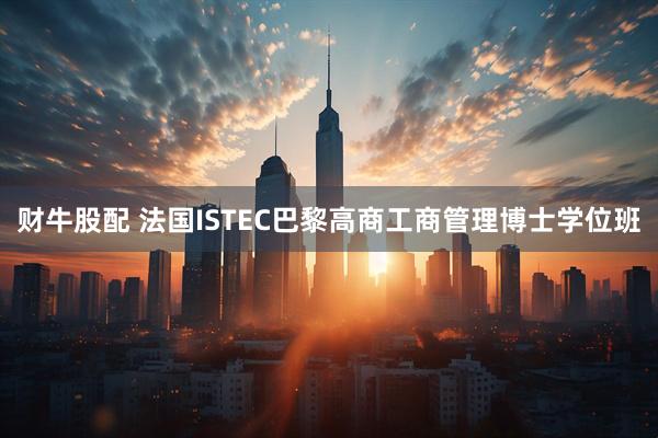 财牛股配 法国ISTEC巴黎高商工商管理博士学位班